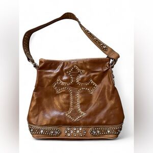 Western style mcbling studded shoulder bag